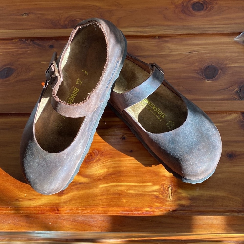 Birkenstock Maryjanes oiled leather brown size 37